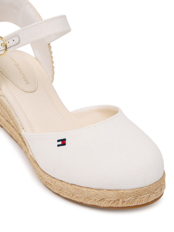 Tommy Hilfiger Espadrillas Tommy Hilfiger Mid Wedge Espad Closed Toe FW0FW09233 Écru