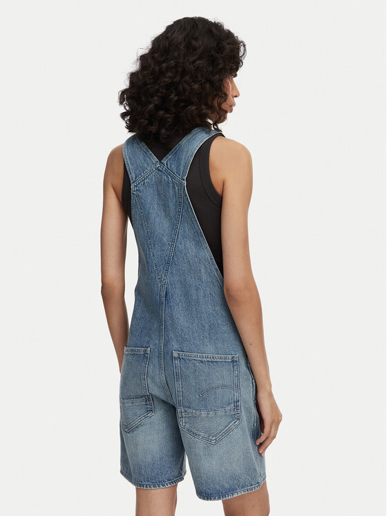 G-STAR G-Star Raw Jeans hlače z naramnicami D28887-D788 Modra Loose Fit