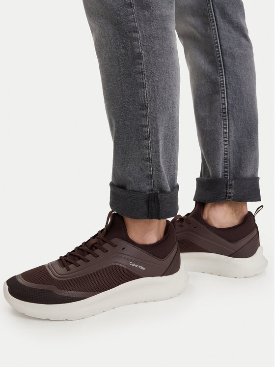 Calvin Klein Sneakersy Calvin Klein Light Eva Run Lace Sock Mm HM0HM02164 Bordowy