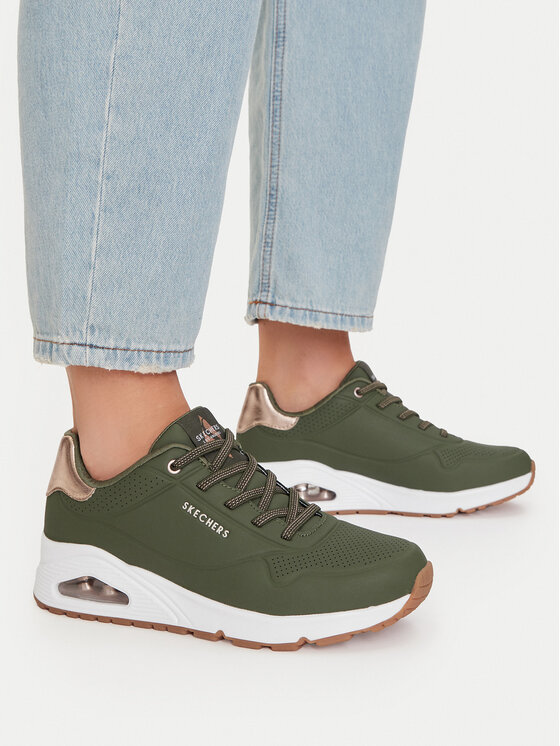 Skechers Sneakersy Skechers Uno Shimmer Away 155196/OLV Khaki