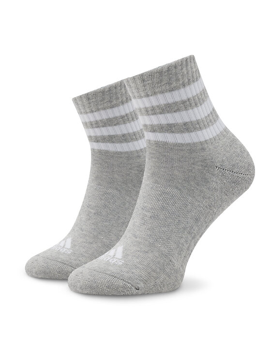 adidas Къси чорапи adidas 3-Stripes Cushioned Sportswear Mid-Cut Socks 3 Pairs IC1318 Сив
