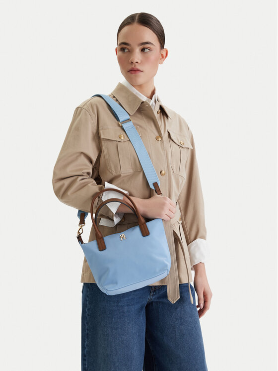 Tommy Hilfiger Дамска чанта Tommy Hilfiger Popette Mini Tote AW0AW17709 Светлосиньо