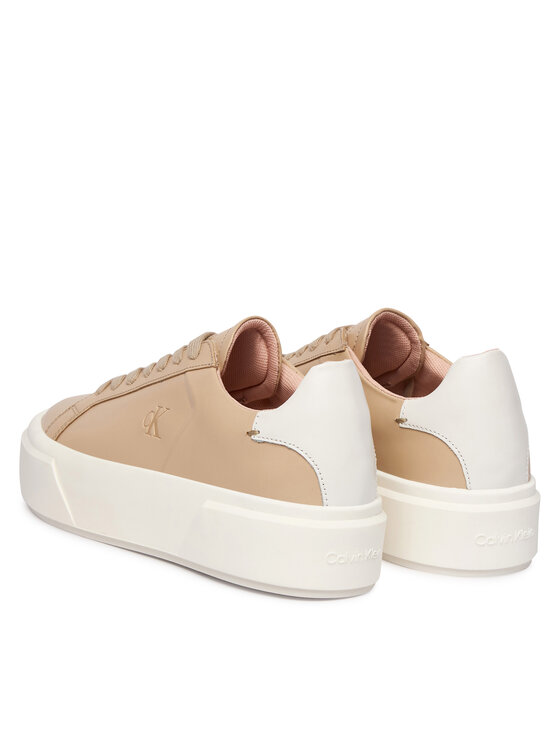 Calvin Klein Sneakers Calvin Klein Flatform Lace Up Lth YW0YW01928 Bej