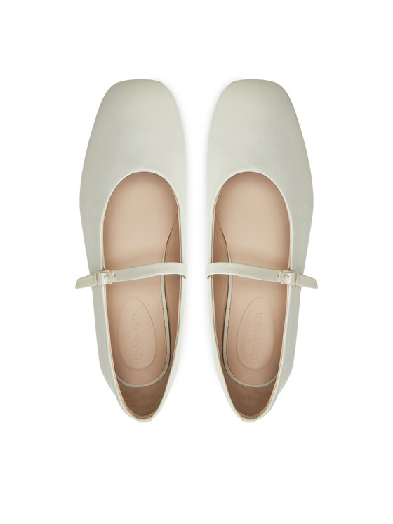 Calvin Klein Balerīnas Calvin Klein Mary Jane Ballerina - Lth HW0HW02307 Écru