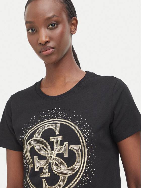 Guess Guess T-Shirt W6BI30 K6051 Μαύρο Regular Fit