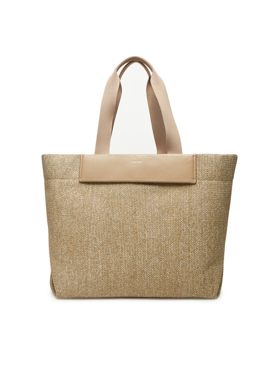 Calvin Klein Borsetta Calvin Klein Ck Raffia Large Shopper K60K613025 Beige