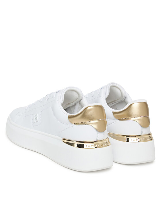 Tommy Hilfiger Sneakersy Tommy Hilfiger Chic Platform Gold FW0FW08817 Bílá