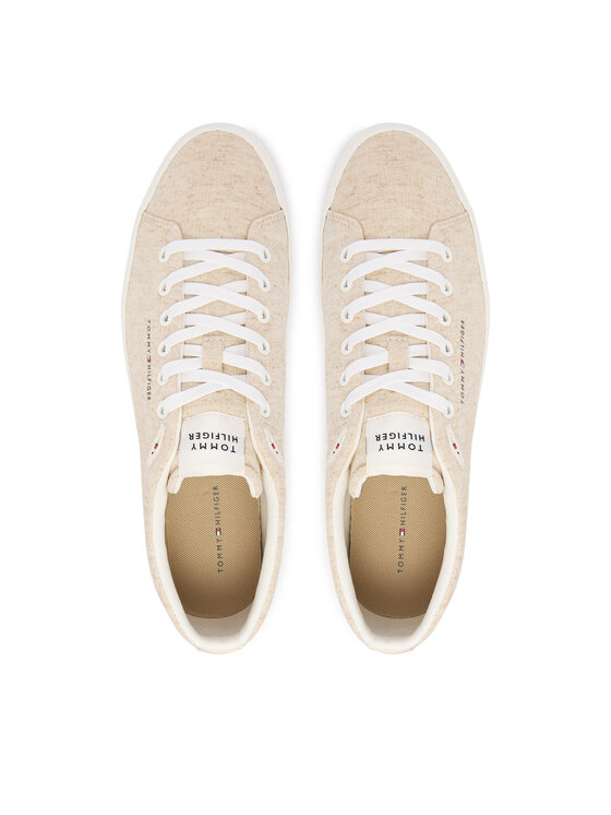 Tommy Hilfiger Laisvalaikio batai Tommy Hilfiger Th Hi Vulc Core Low Chambray FM0FM05818 Smėlio