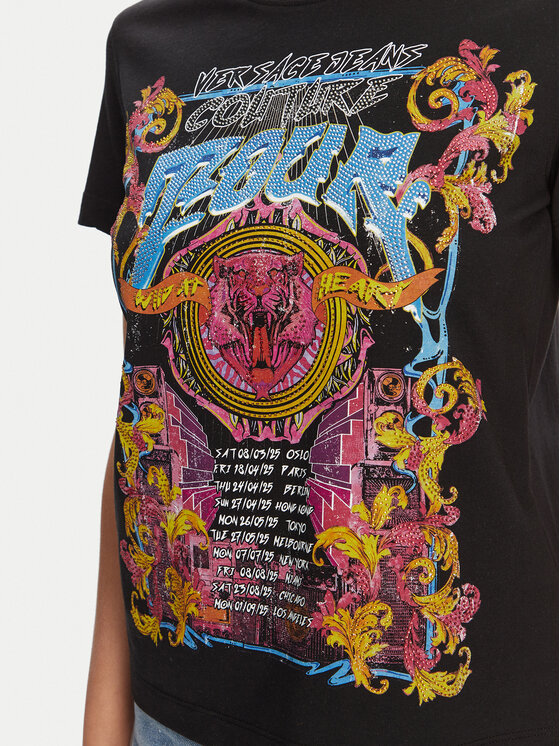 Versace Jeans Couture Versace Jeans Couture Футболка 78HAHC03 Чорний Regular Fit