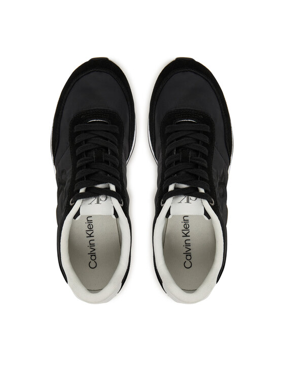 Calvin Klein Sneakersy Calvin Klein Retro Runner Lace Up Nylon Mg YW0YW01990 Czarny