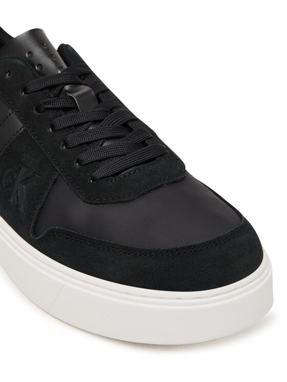 Calvin Klein Sneakers Calvin Klein Mixed Texture Lace Up Cupsole Trainers YM0YM01395 Negru