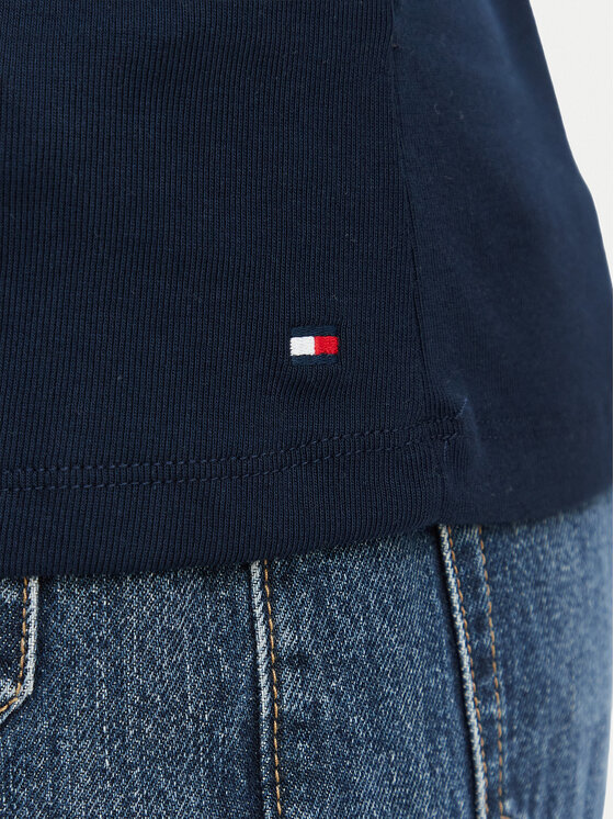 Tommy Hilfiger Tommy Hilfiger Camiseta Gold Btn Cap WW0WW50942 Azul marino Regular Fit