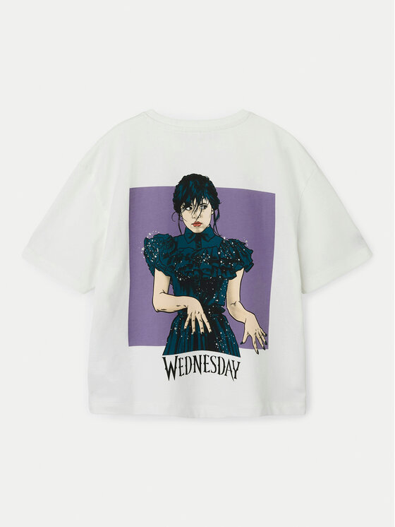 NAME IT NAME IT T-Shirt Farra Wednesday 13240881 Λευκό Standard Fit