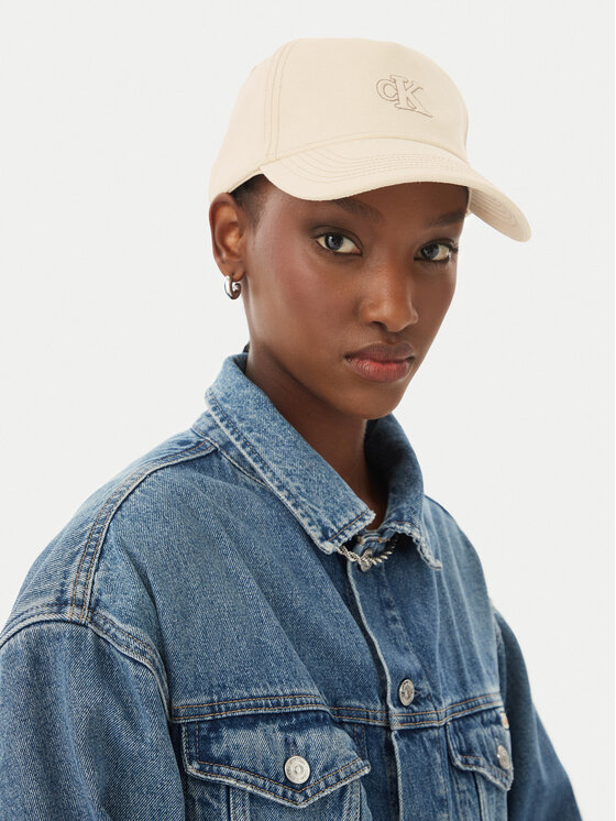Calvin Klein Kapa s šiltom Calvin Klein LV04F5061G Écru