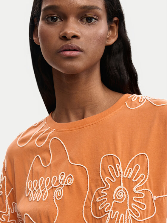 Desigual Desigual Camiseta Genova 26SWTK48 Naranja Regular Fit