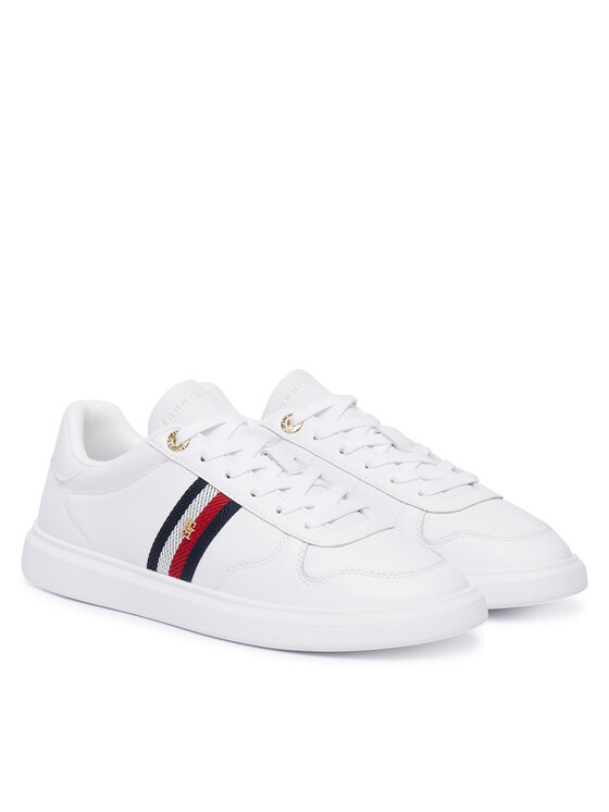 Tommy Hilfiger Sneakersy Tommy Hilfiger Icon Court Light Webbing FW0FW09602 Biały