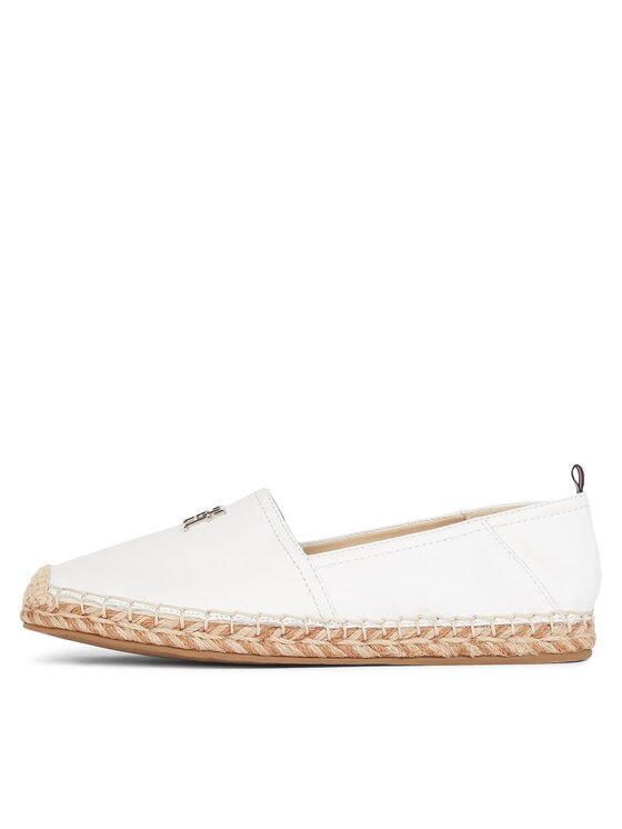 Tommy Hilfiger Espadrilės Tommy Hilfiger Th Leather Flat Espadrille FW0FW07720 Écru
