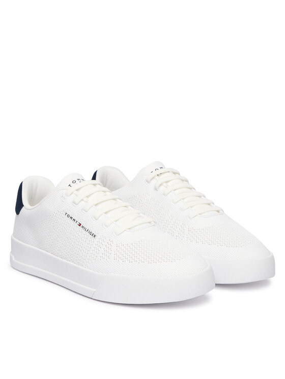 Tommy Hilfiger Laisvalaikio batai Tommy Hilfiger Th Court Knit FM0FM05823 Balta