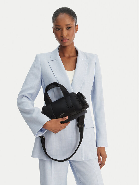 Calvin Klein Ročna torba Calvin Klein Webbing Strap Pocket Bag LV04F3291G Črna