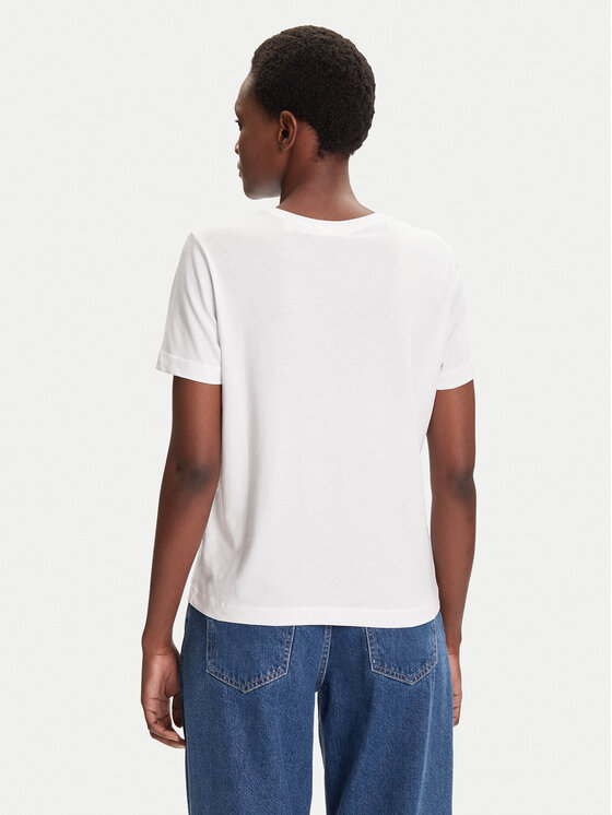 Gant Gant T-Shirt Bisiklet Yaka 4200277 Λευκό Regular Fit
