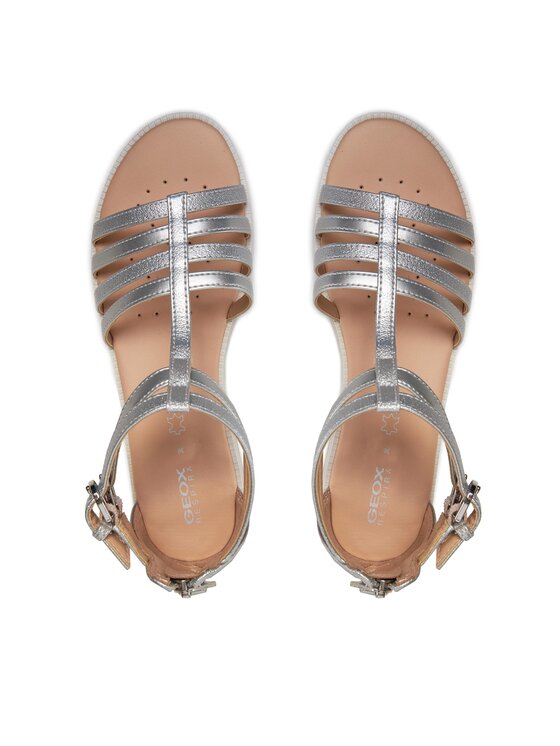 Geox Basutės Geox J Sandal Karly Girl J7235D 0QDAJ C1007 D Sidabrinė