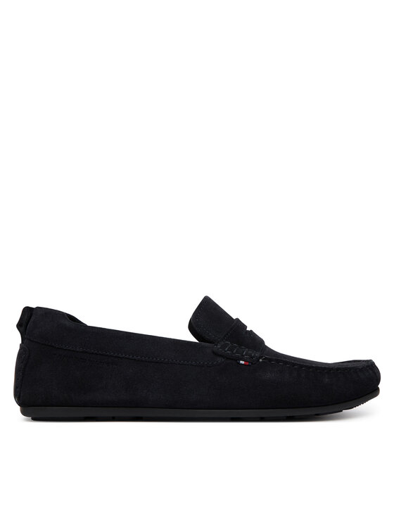 Tommy Hilfiger Mokasyny Tommy Hilfiger Core Hilfiegr Suede Driver FM0FM05789 Granatowy