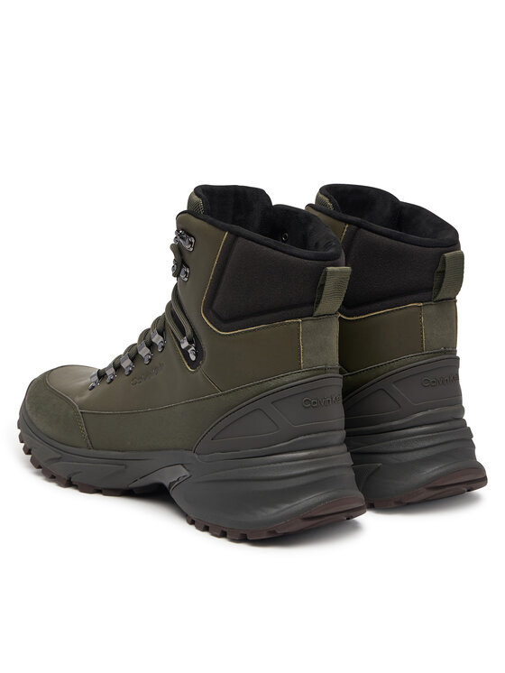 Calvin Klein Auliniai batai Calvin Klein Hike Runner Mid Laceup Lth HM0HM02323 Žalia