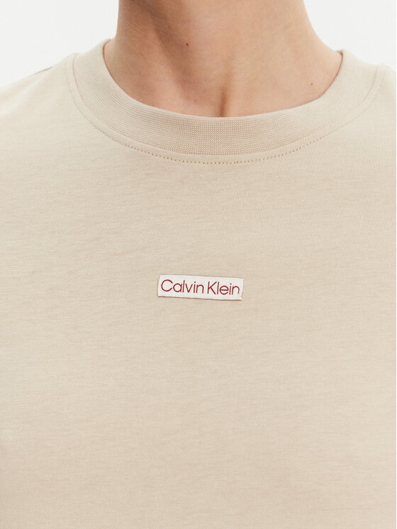 Calvin Klein Jeans Calvin Klein Jeans Majica Placed Institutional J20J225524 Bež Slim Fit