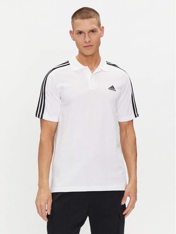 adidas adidas Polo Essentials Piqué Embroidered Small Logo 3-Stripes Polo Shirt IC9312 Bianco Regular Fit