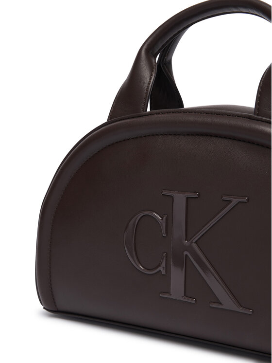 Calvin Klein Дамска чанта Calvin Klein Bold Ck Dome Crossbody LV04F3895G Тъмнокафяв