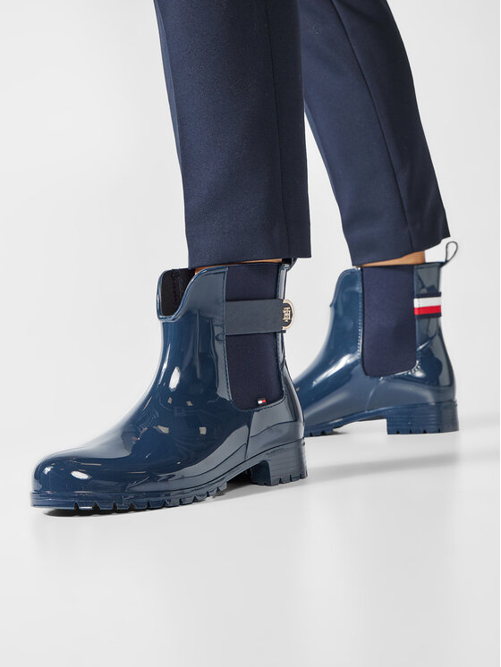 Tommy Hilfiger Гумени ботуши Tommy Hilfiger Th Hardware Rainboot FW0FW05968 Тъмносин