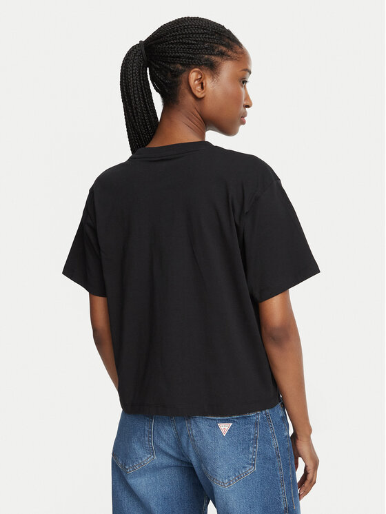 Guess Jeans Guess Jeans Póló W4YI73 K8HM0 Fekete Regular Fit