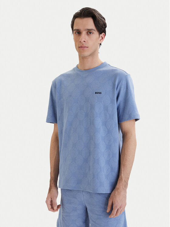 BOSS BOSS Camiseta Member 50558867 Celeste Relaxed Fit