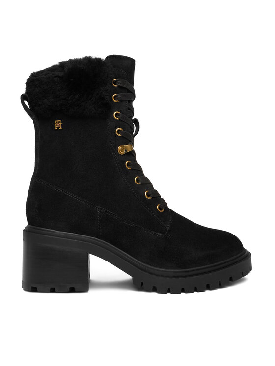 Tommy Hilfiger Kotníková obuv Tommy Hilfiger Th Shearling Lace Up Boot FW0FW08999 Černá