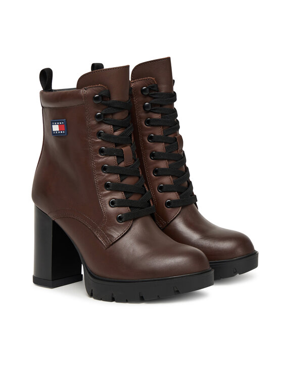 Tommy Jeans Kotníková obuv Tommy Jeans Tjw Lace Up EN0EN02832 Hnědá