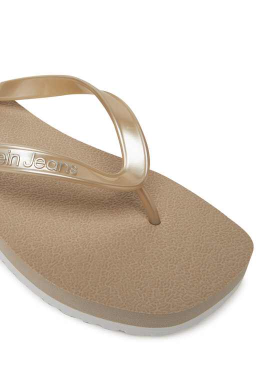 Calvin Klein Jeans Žabky Calvin Klein Jeans Thong+ Tpu Metallic YW0YW01720 Béžová