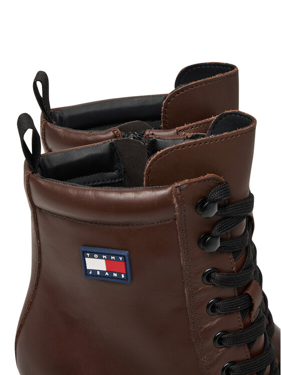 Tommy Jeans Botines planos Tommy Jeans Tjw Lace Up EN0EN02832 Marrón