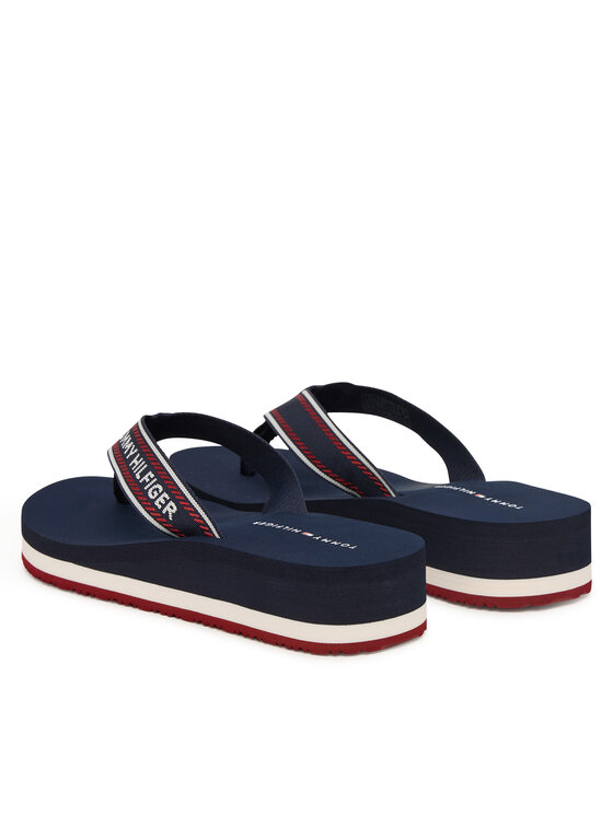 Tommy Hilfiger Flip flop Tommy Hilfiger Th Corporate Wedge Summer Sandal FW0FW09695 Bleumarin