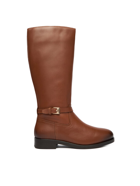 Tommy Hilfiger Stivali Tommy Hilfiger Th Buckle Riding Lthr Long Boot FW0FW08873 Marrone