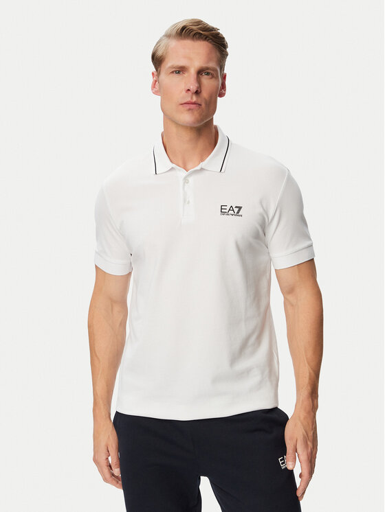 EA7 Emporio Armani EA7 Emporio Armani Поло 8NPF16 PJVUZ 1100 Білий Slim Fit