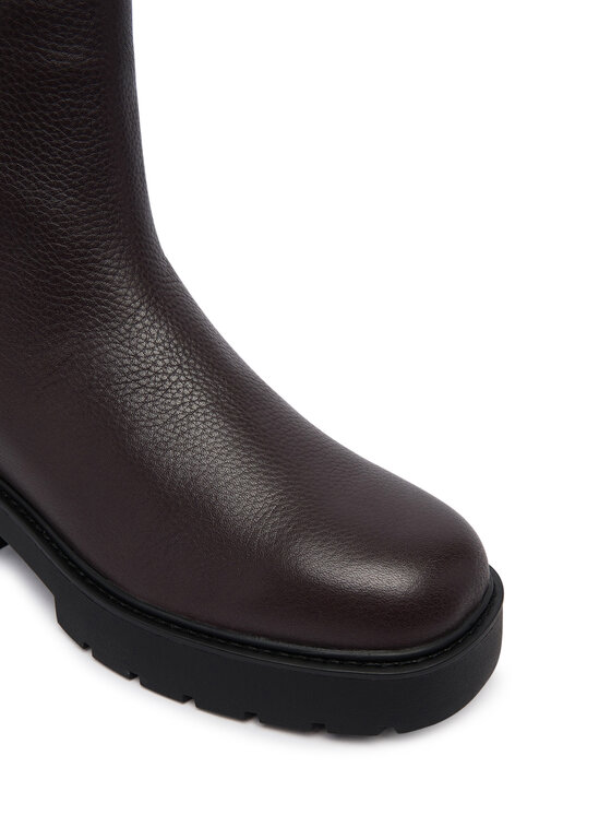 Calvin Klein Kotníková obuv s elastickým prvkem Calvin Klein Chunky Chelsea Boot Lth YW0YW02072 Bordó