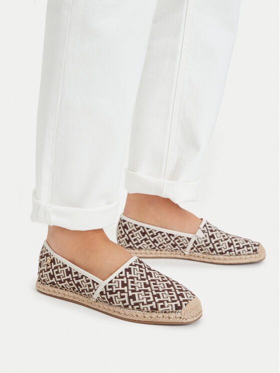 Tommy Hilfiger Espadrilles Tommy Hilfiger Th Monogram Jacquard FW0FW09501 Brūns