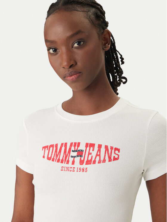 Tommy Jeans Tommy Jeans Camiseta Wavy Flag DW0DW22272 Blanco Slim Fit