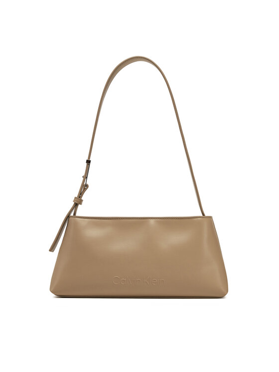 Calvin Klein Torebka Calvin Klein Embossed Logo Shoulder Bag K60K612550 Beżowy