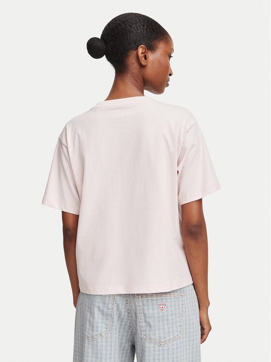 Guess Jeans Guess Jeans T-Shirt W4YI05 K8HM0 Ανοιχτό ροζ Boxy Fit