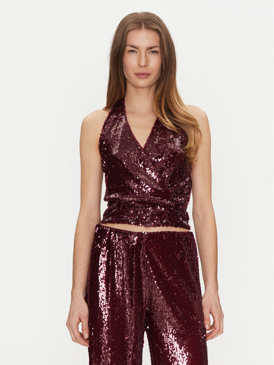 Haveone Haveone Top RGE-M035 Bordo rdeča Regular Fit