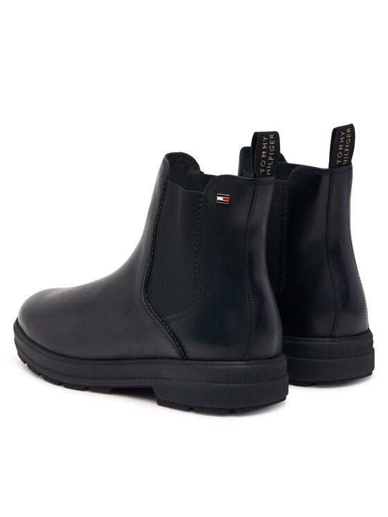 Tommy Hilfiger Chelsea cipele Tommy Hilfiger Th Flag Outdoor Chelsea Boot FW0FW09573 Crna