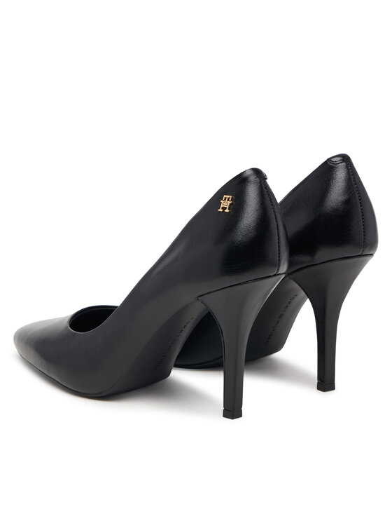 Tommy Hilfiger Aukštakulniai Tommy Hilfiger High Heel Court Leather Shoe FW0FW09527 Juoda