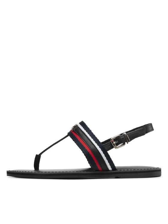 Tommy Hilfiger Sandali Tommy Hilfiger Corporate Th Webbing Flat Sandal FW0FW06543 Črna