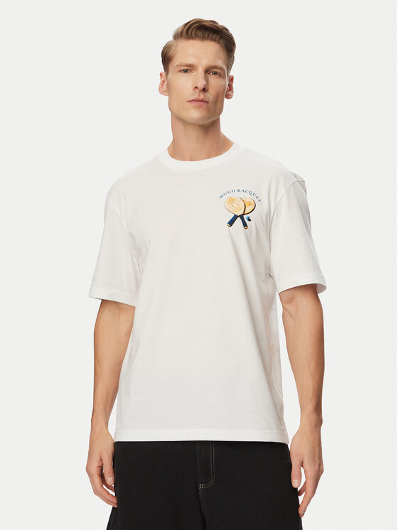 HUGO HUGO Футболка Nulaxo 50560093 Білий Regular Fit